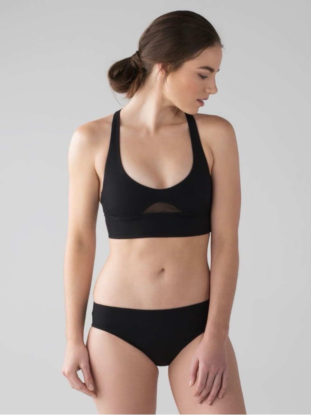 lululemon athletica Rising Tides Black T-Back Bikini Top
